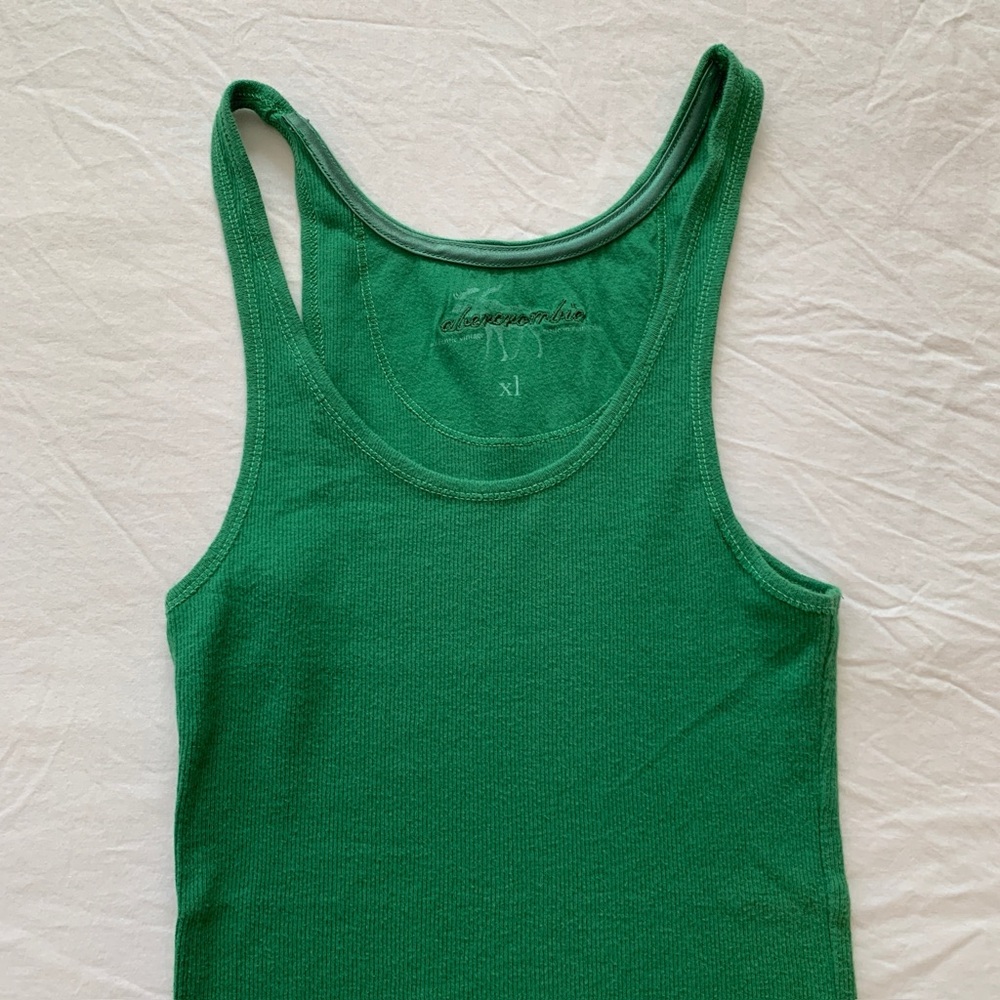 Abercrombie Ribbed Green Tank Top Juniors - Picture 2 of 15
